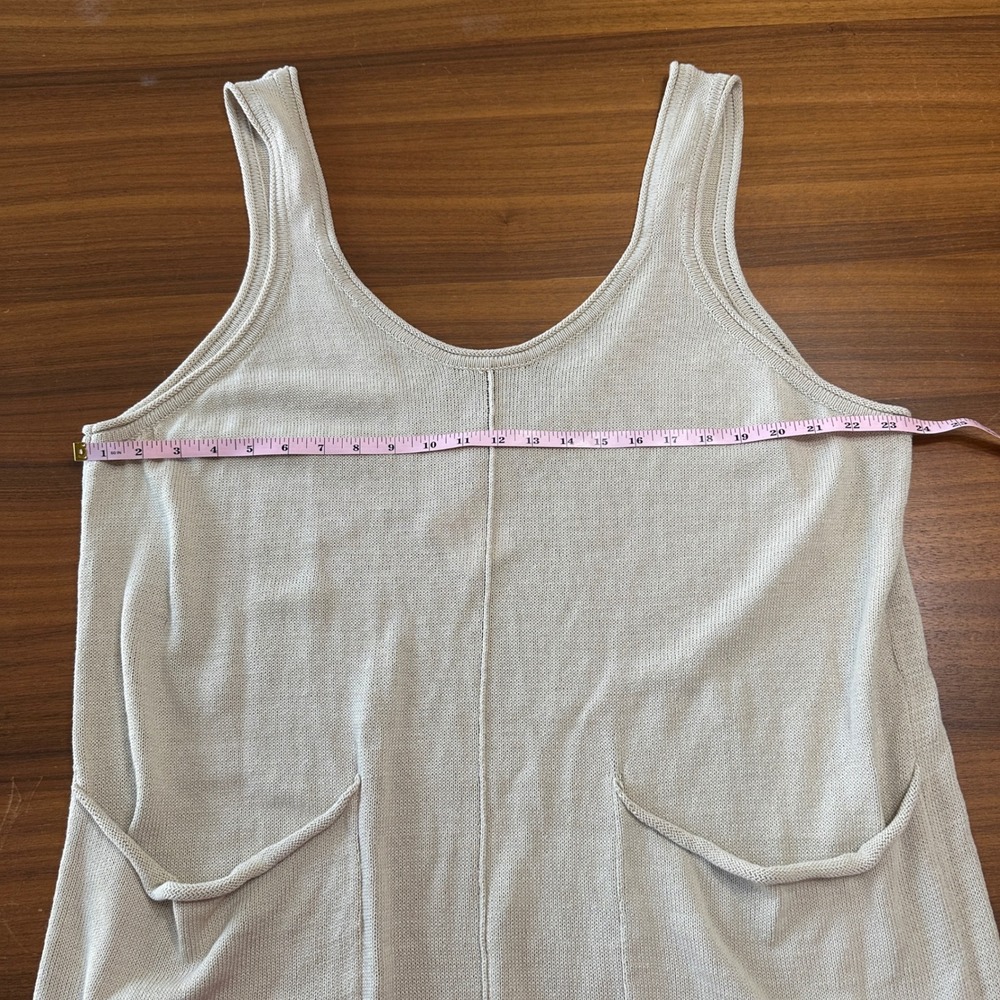 Free People Beach Jumpsuit Cotton Blend Women XL Beige Knit Overalls Boho Earthy - Picture 5 of 8